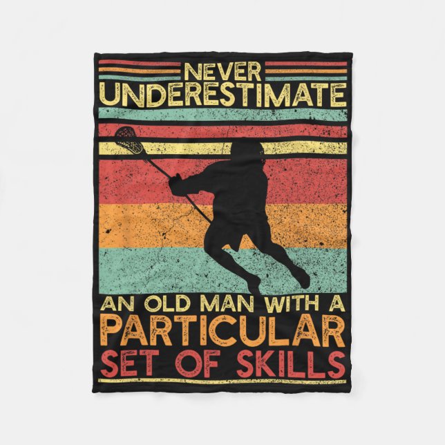 Lacrosse Dad Lacrosse Team Coach Retirement  Fleece Blanket (Front)