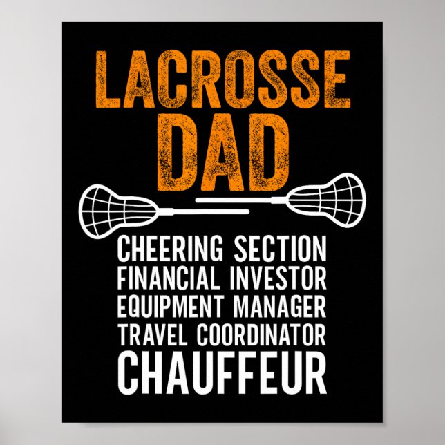 Lacrosse Dad Player Cheering Section Funny Father' Poster (Front)