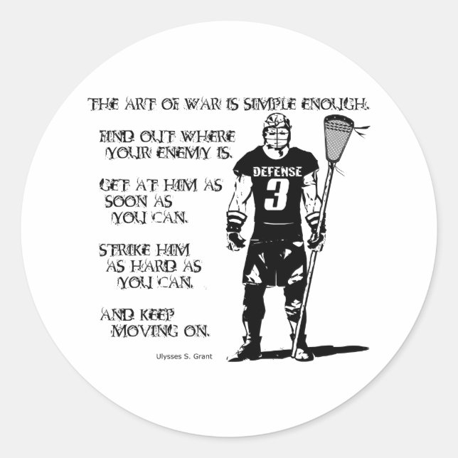 Lacrosse Defense Quote2 Sticker (Front)