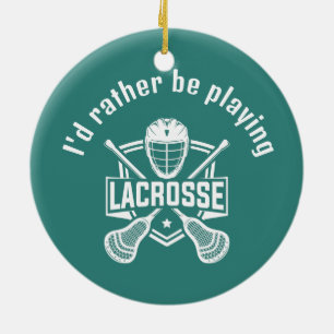Lacrosse Design  Ceramic Ornament