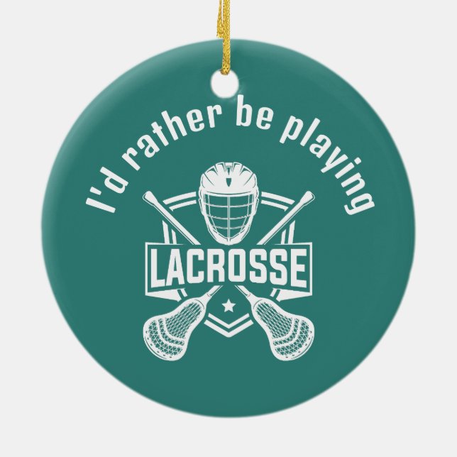 Lacrosse Design  Ceramic Ornament (Back)