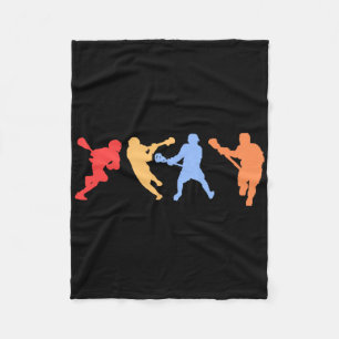 Lacrosse Design - Retro Vintage Colors Lacrosse Pl Fleece Blanket