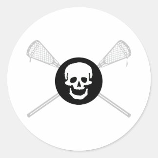 Lacrosse Designs LaxBallSkullNoCrossSolid Sticker