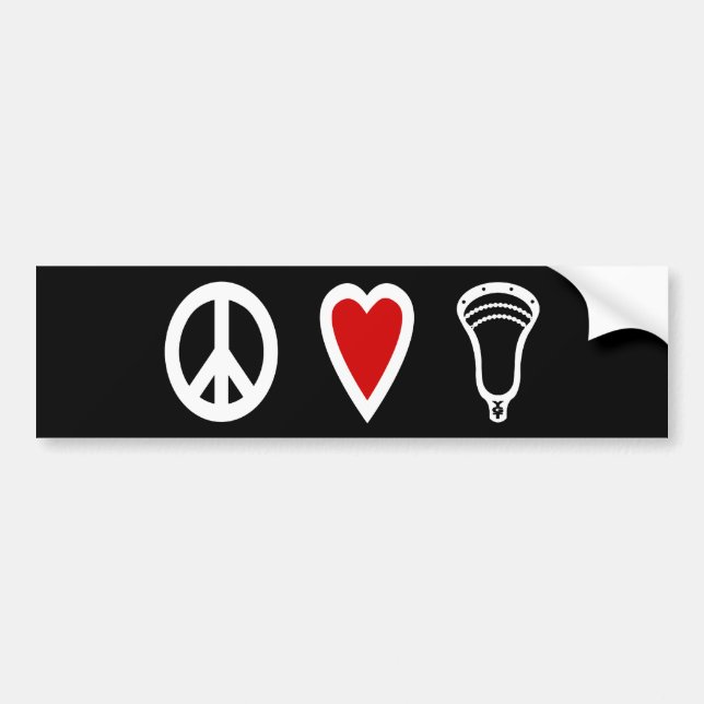 Lacrosse Designs PeaceLoveLacrosse white Bumper Sticker (Front)