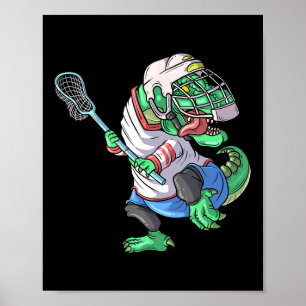 Lacrosse Dinosaur T Rex With Lacrosse Stick Funny  Poster