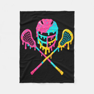 Lacrosse Drip Lax Helmet Ice Cream Sticks  Fleece Blanket