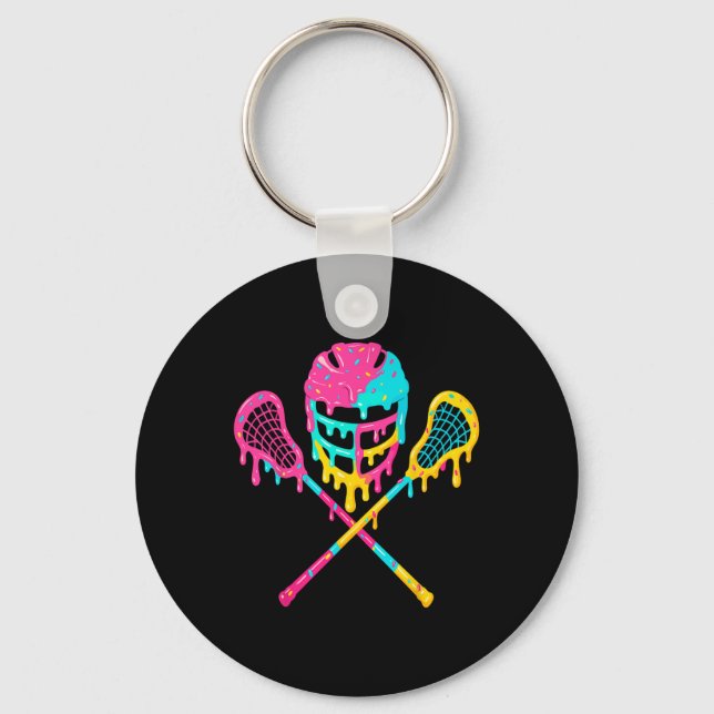 Lacrosse Drip Lax Helmet Ice Cream Sticks  Keychain (Front)