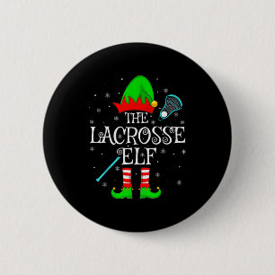 Lacrosse Elf Christmas Family Elf Squad Sports Pla Button