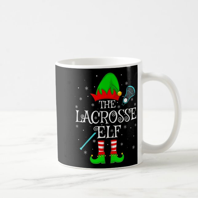 Lacrosse Elf Christmas Family Elf Squad Srts Playe Coffee Mug (Right)