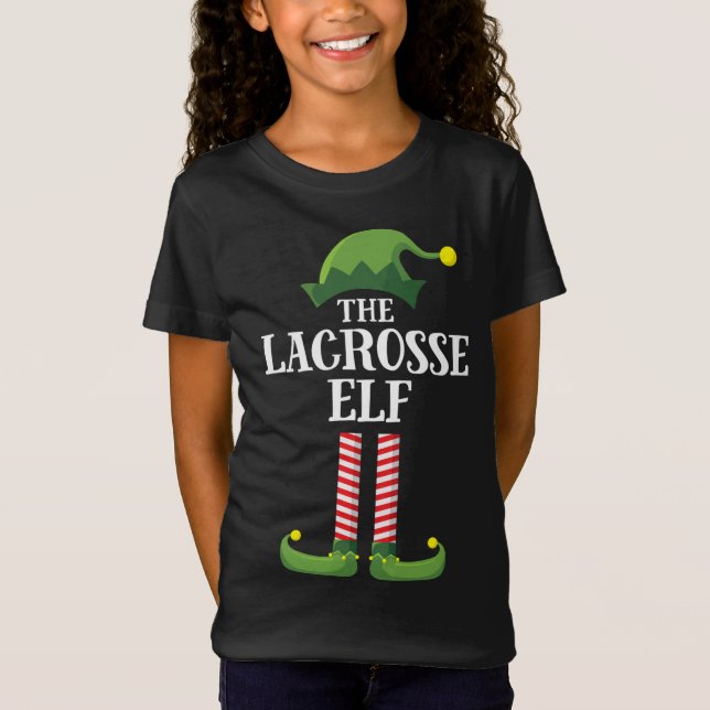 Lacrosse Elf Matching Family Group Christmas Party T-Shirt (Front)