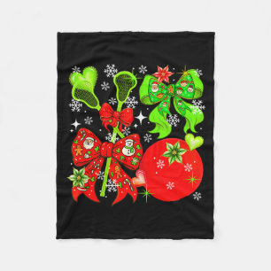 Lacrosse Equipment Christmas Player Team Colorful  Fleece Blanket