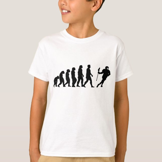 Lacrosse Evolution - Funny Lacrosse T-Shirt (Front)
