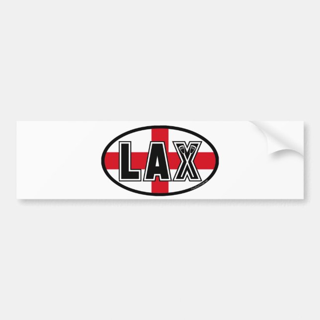 Lacrosse Flag England Bumper Sticker (Front)
