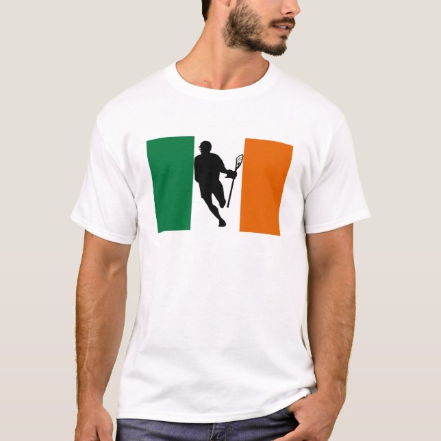 Lacrosse Flag IRock Ireland T-Shirt (Front)