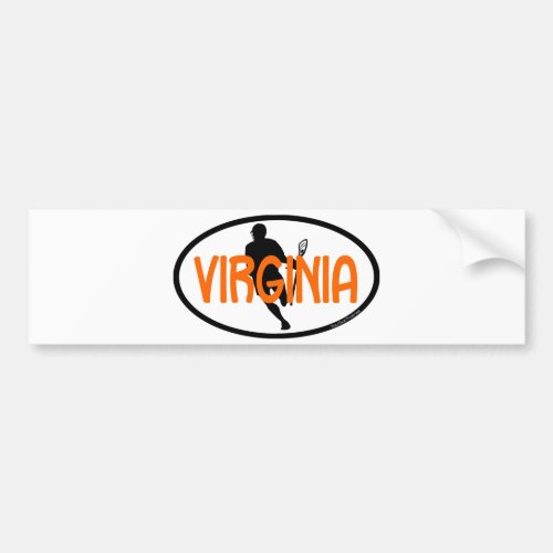 Lacrosse Flag IRock Virginia Oval Bumper Sticker