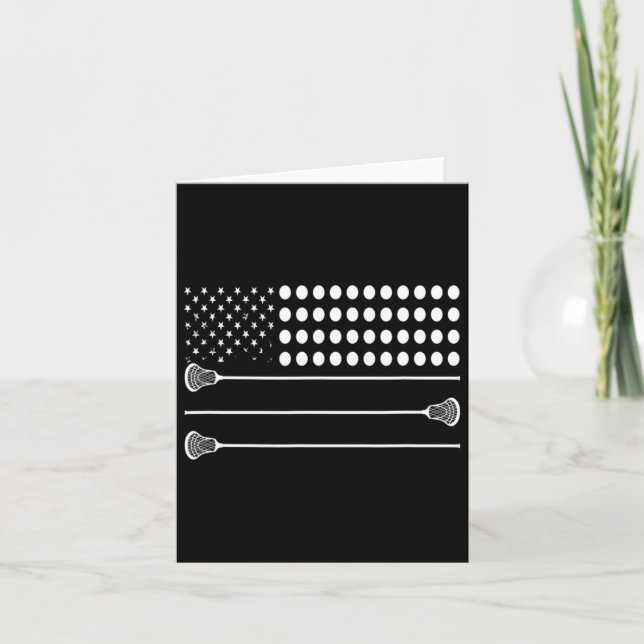 Lacrosse Flag Usa - Funny Lax Player  Card (Front)
