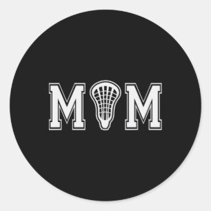 Lacrosse For Mom With Lax Stick Head Gift For Her Classic Round Sticker
