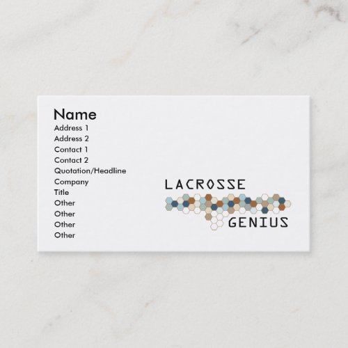 Lacrosse Genius Business Cards