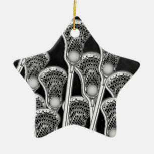 Lacrosse Gift Team Orange Ceramic Ornament