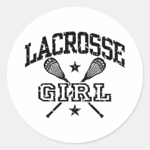 Lacrosse Girl Classic Round Sticker