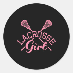 Lacrosse Girl Funny Lacrosse Player Lax Quote Classic Round Sticker