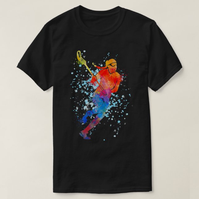 Lacrosse Girl Watercolour Sports Lacrosse Gifts T-Shirt (Design Front)