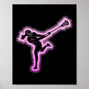 Lacrosse Girl Women Kids Youth  Poster
