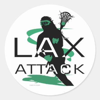 Lacrosse Girls LAX Attack Green Classic Round Sticker