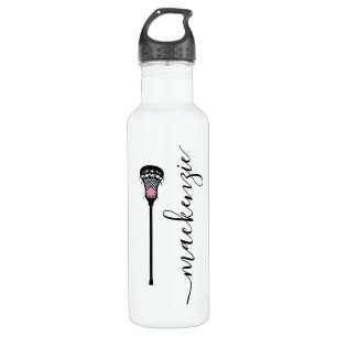 Lacrosse Girls Personalized Name Stainless Steel Water Bottle