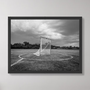 Lacrosse Goal Black White Outdoor Scenic Photo Framed Art
