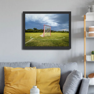 Lacrosse Goal Field Dramatic Storm Sky Poster
