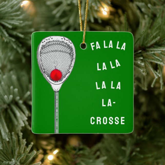 Lacrosse Goalie Collectible Ceramic Ornament (Tree)
