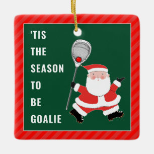 Lacrosse Goalie Collectible Ceramic Ornament