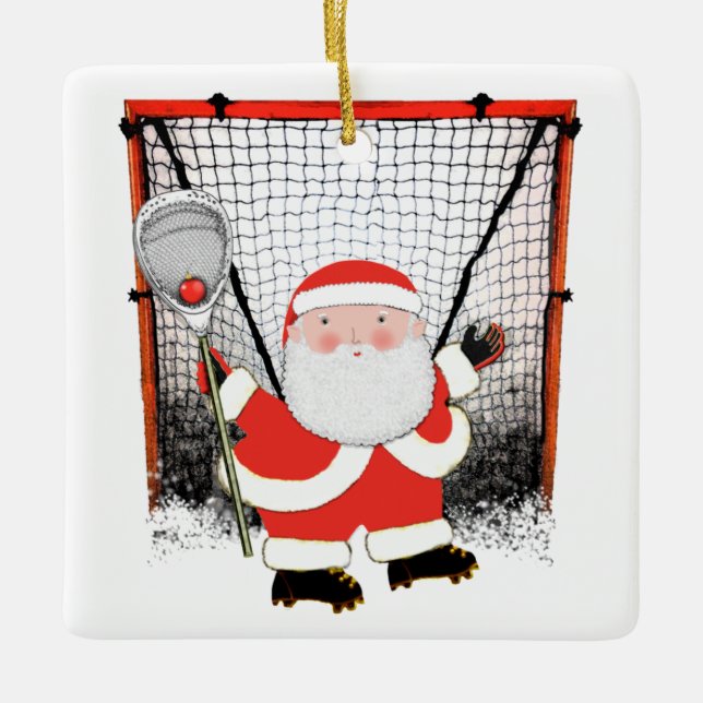 Lacrosse Goalie Collectible Ceramic Ornament (Front)