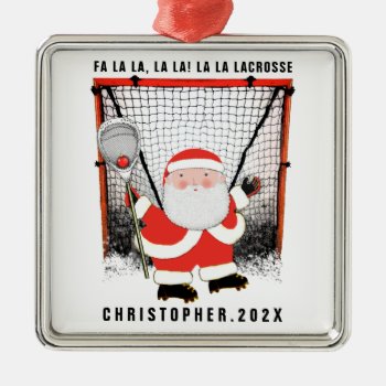 Lacrosse Goalie Holiday Gift Metal Ornament by lacrosseshop at Zazzle