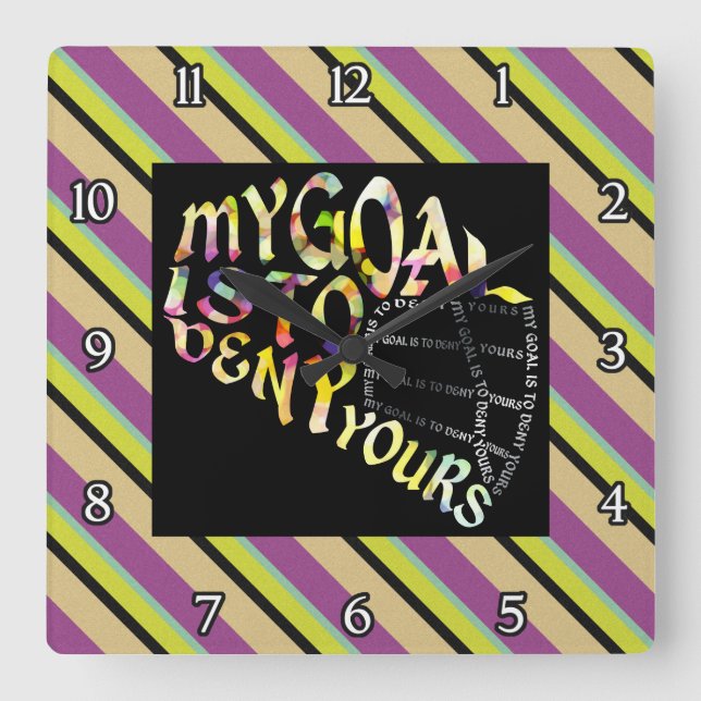 Lacrosse Goalie Mask Typography Clock (Front)