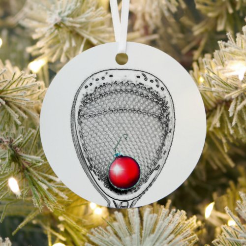 Lacrosse Goalie Metal Ornament