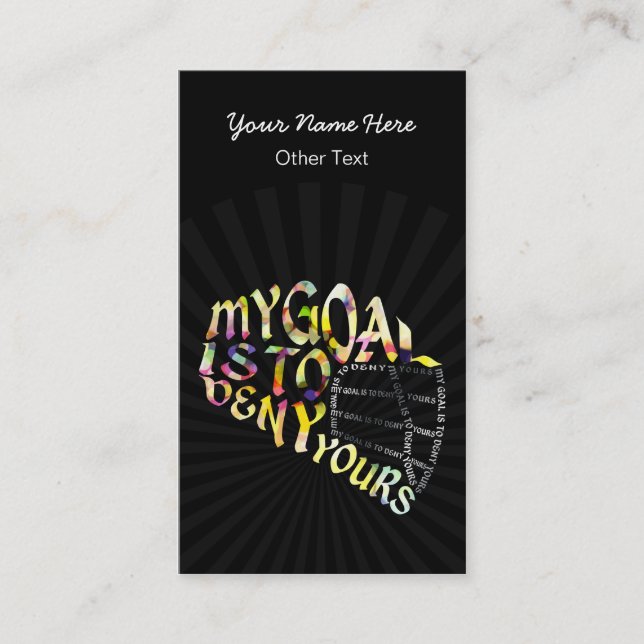 Lacrosse Goalie Quote Typography Business Cards (Front)