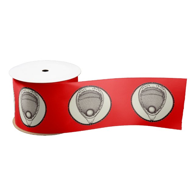 Lacrosse Goalie Red Satin Ribbon (Spool)