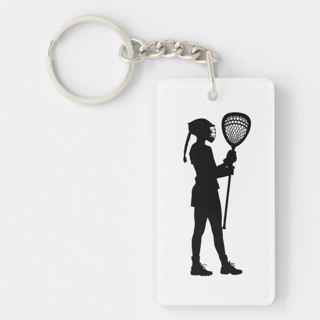 Lacrosse Goalie Silhouette Double Sided Keychain (Front)