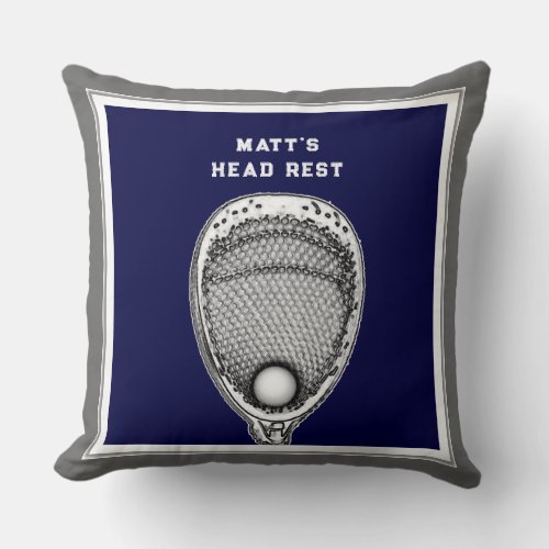 Lacrosse Goalie Throw Pillow