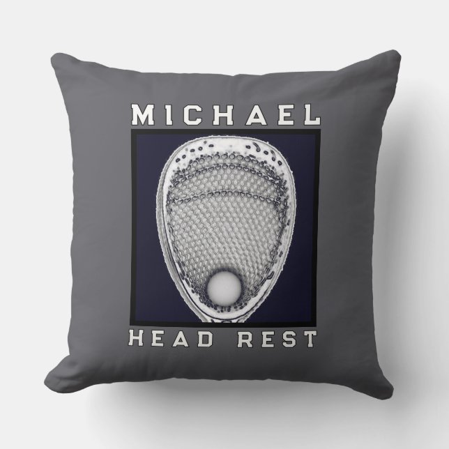 Lacrosse Goalie Throw Pillow (Front)