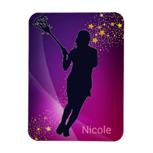 Lacrosse Gold Stars Purple Magnet