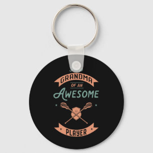Lacrosse Grandma Awesome Player Grandson Granddaug Keychain