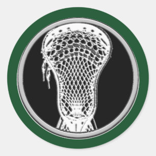 Lacrosse Green Classic Round Sticker