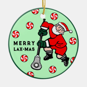 Lacrosse Holiday Gift Ceramic Ornament
