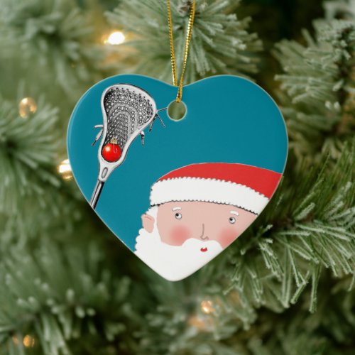 Lacrosse Holiday Gift Ceramic Ornament