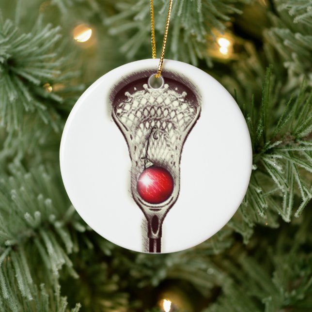 Lacrosse Holiday Gift Ceramic Ornament (Tree)