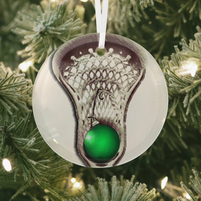 Lacrosse Holiday Gift Glass Ornament (Insitu)