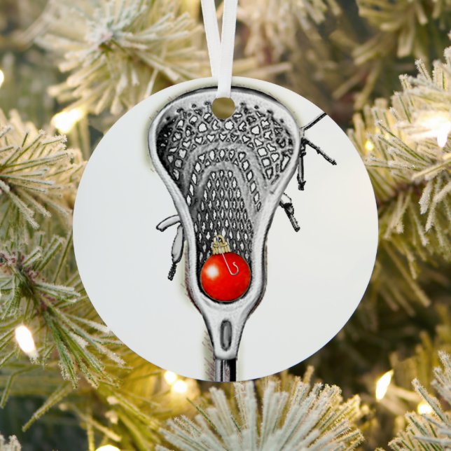 Lacrosse Holiday Gift Metal Ornament (Insitu)